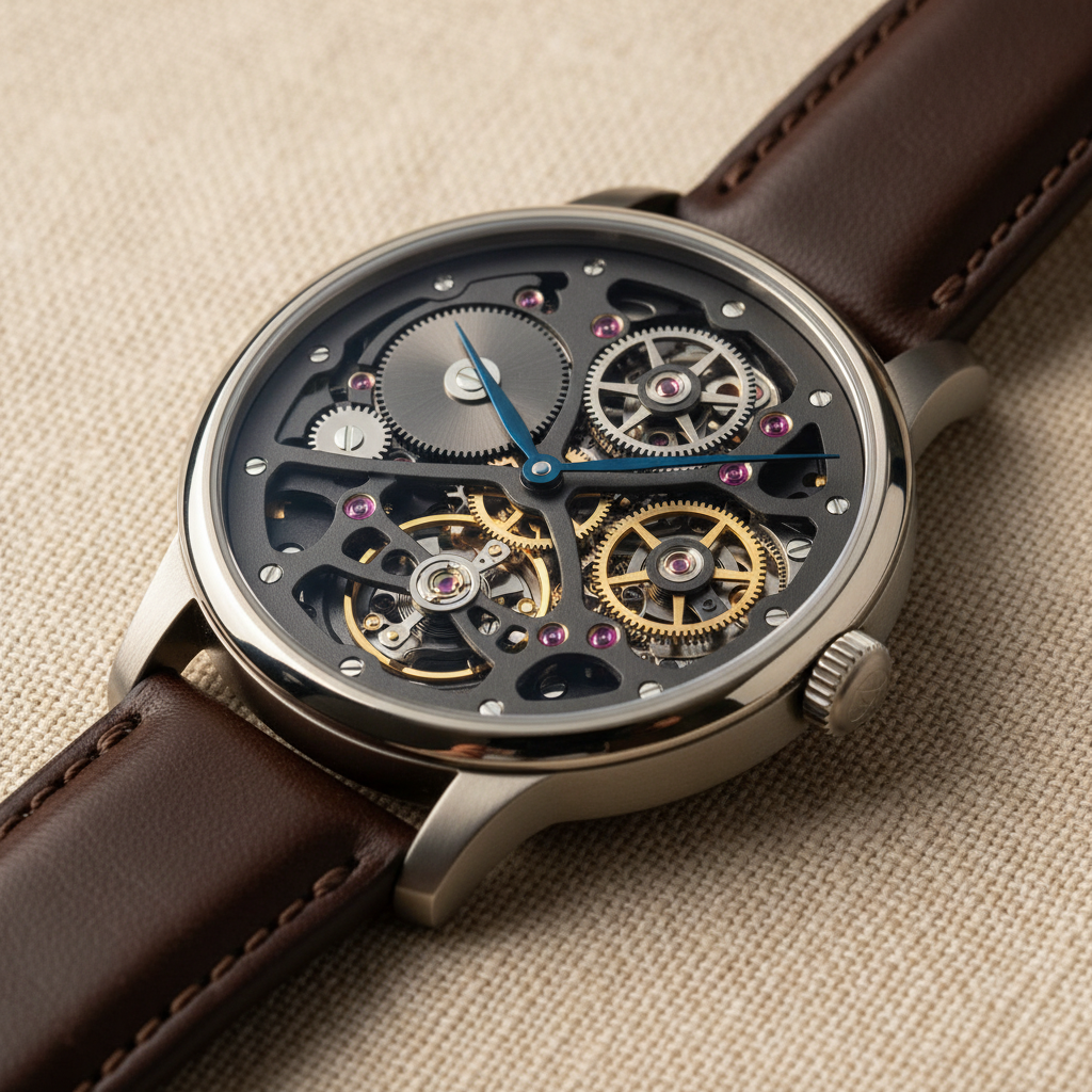 Der Kaliber — 38mm, open movement.